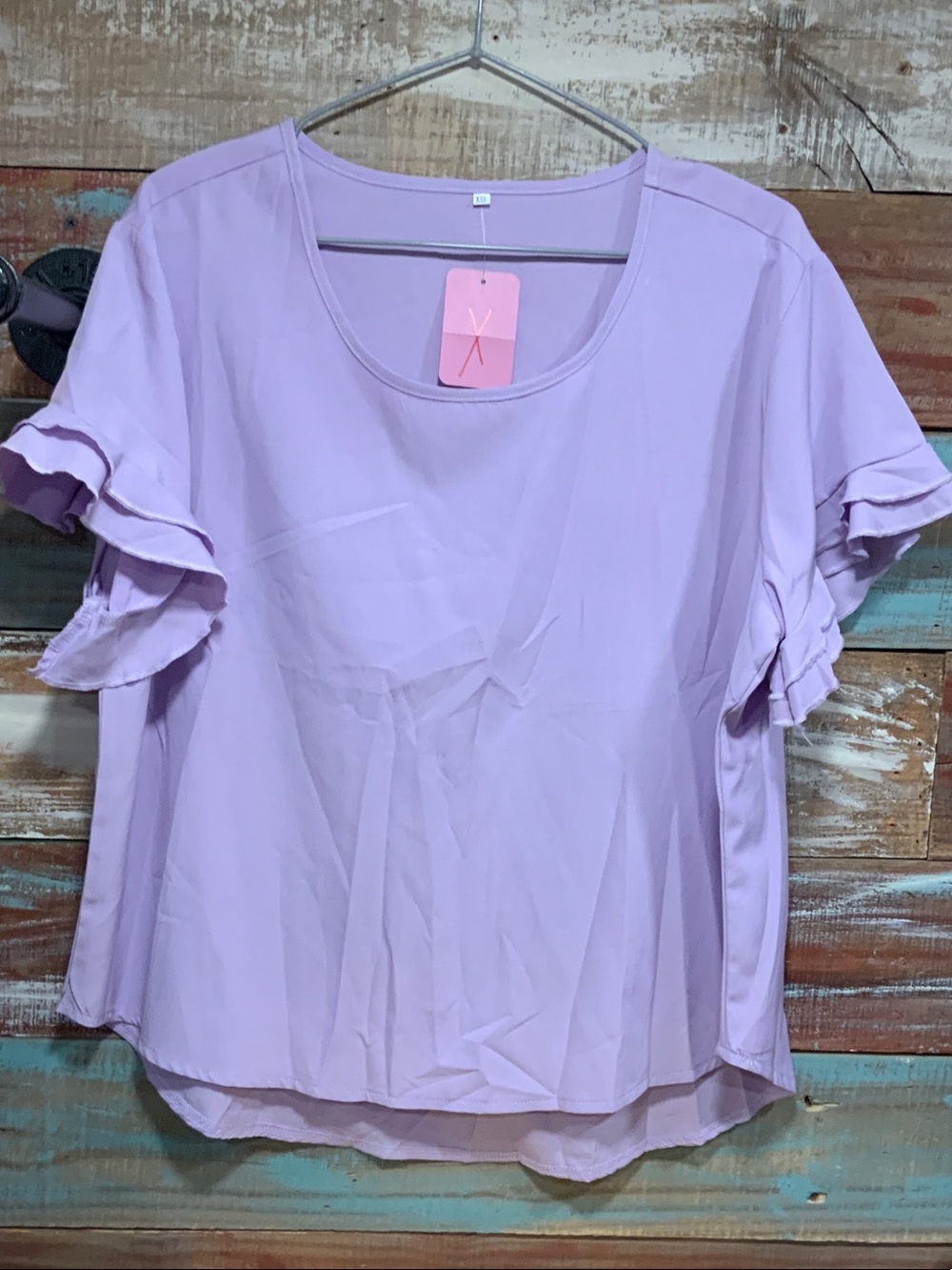 Lavender Ruffle Sleeve Women’s Top